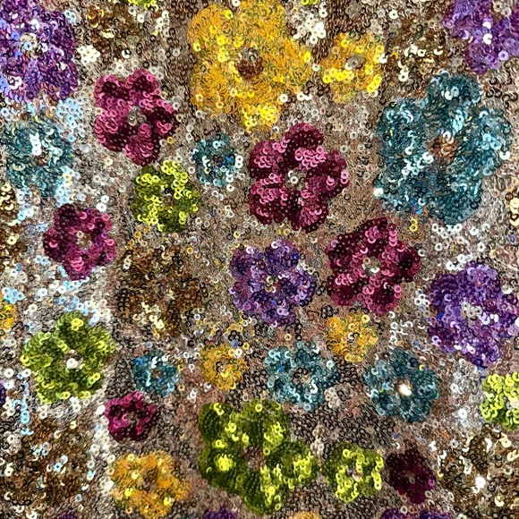 Viviana Sequin Floral Strapless Cocktail Dress The Population  Purple Pink NWOT - Picture 2 of 2